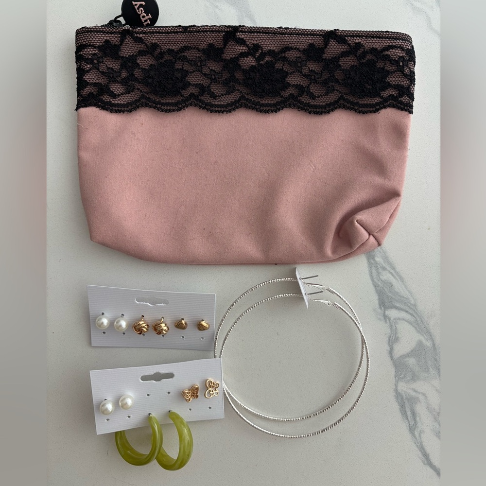 Mini bag and earrings set